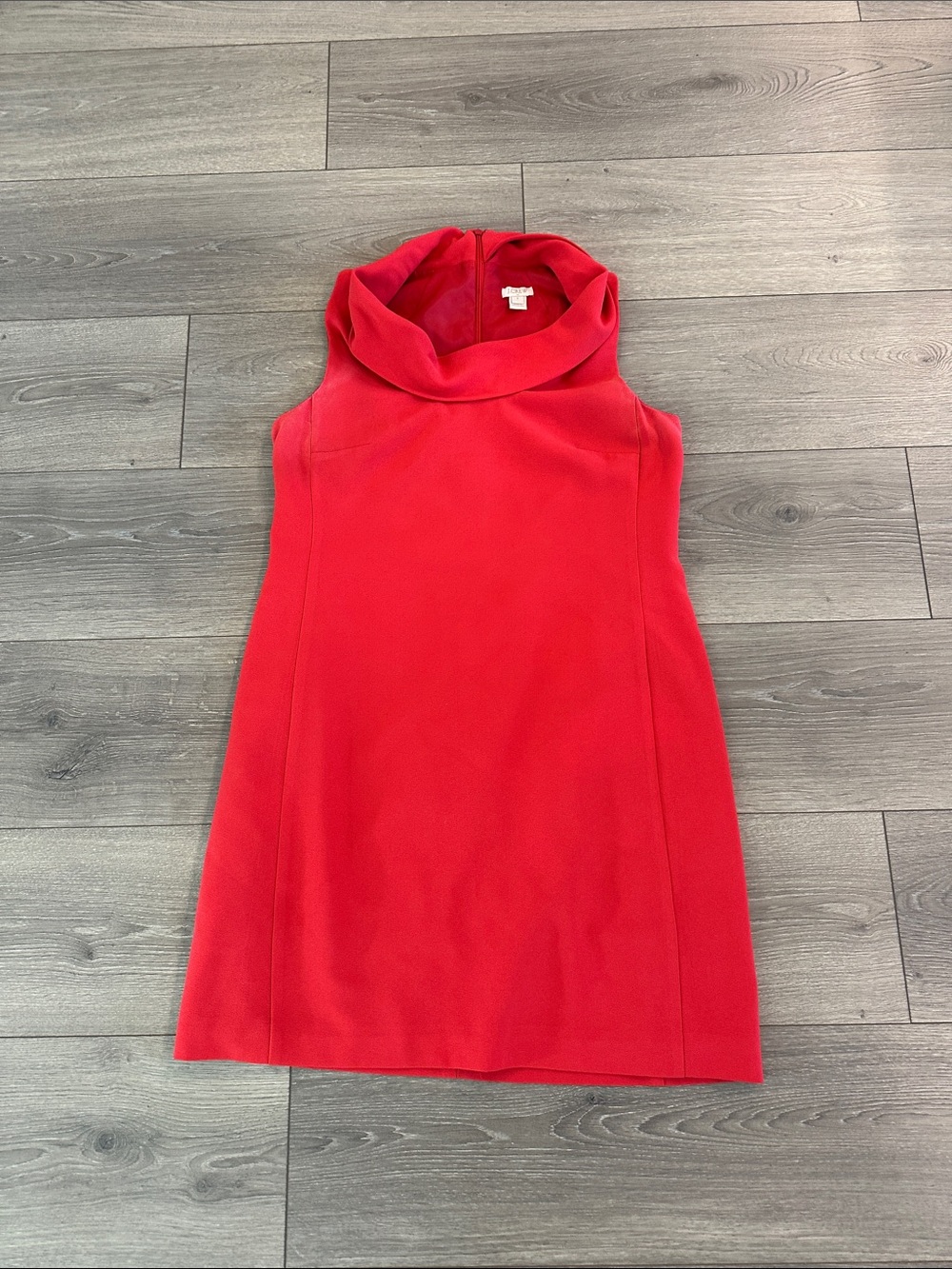 J. Crew Red Sleeveless Cowl-Neck Mini Dress